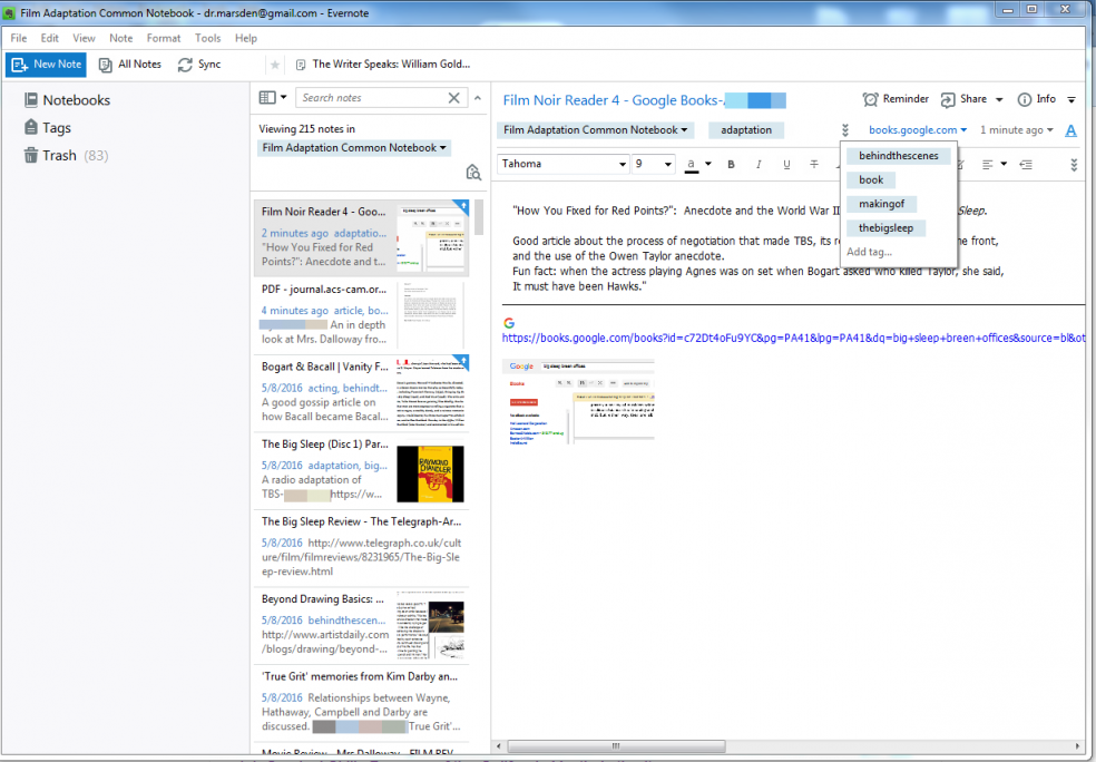 Figure 3: A Shared Folder of Student-clipped Research