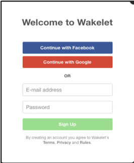 Image of sign up buttons for Wakelet