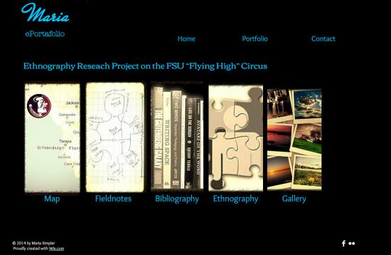 Figure 1: Eportfolio Screenshot: “Ethnography Research Project”