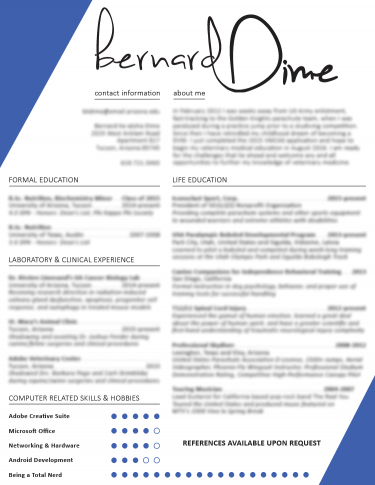 Figure 9: Revision of Student Infographic into Professional Resume