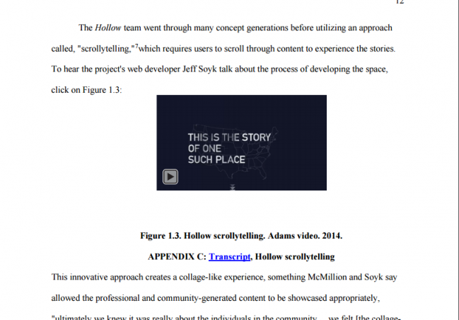 Figure 1: Screenshot of Megan's Multimodal Dissertation in .pdf format