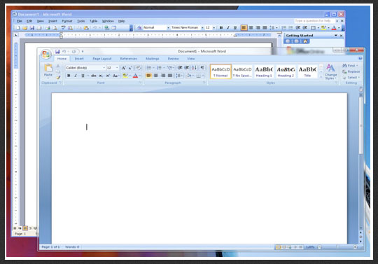 screenshot of Word