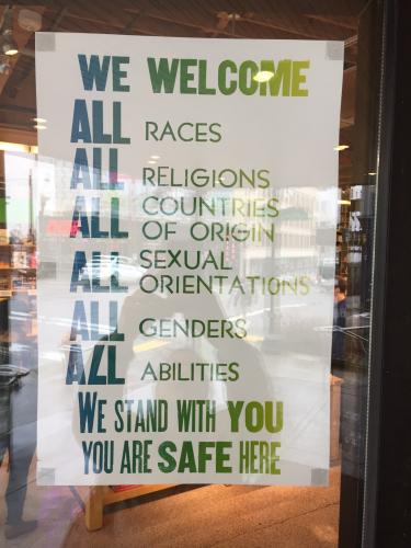 Welcoming Sign Outside of Powell's