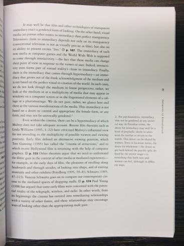 A page from Bolter and Grusin's book, Remediation
