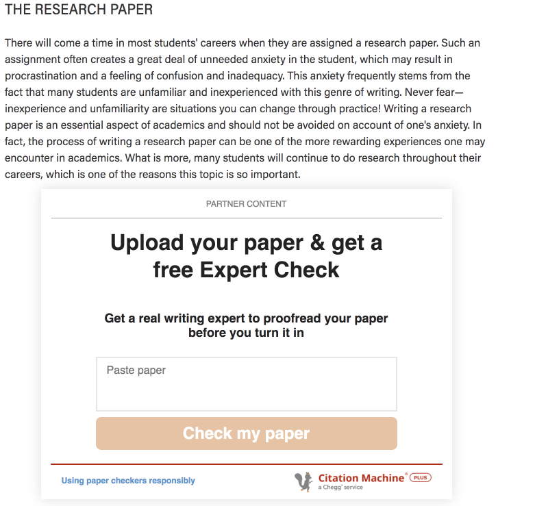 Purdue Owl Research Paper Chegg Citation Engine