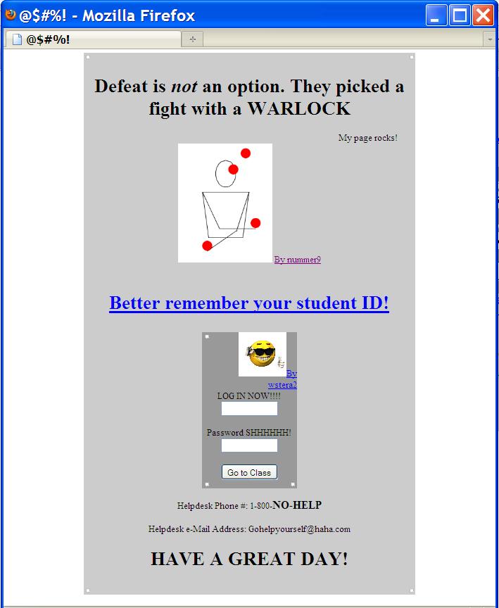 Figure 9. Altered login page.